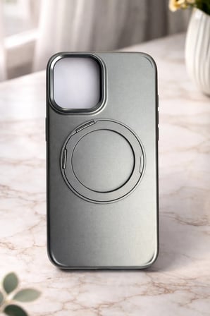 İphone 15 Pro Max ile Uyumlu Stant Olabilen Magsafe Özellikli Titan Telefon Kılıfı