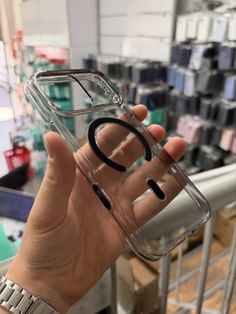 İphone 17 Pro Max ile Uyumlu Magsafe Özellikli Hybrid Animasyonlu Altı Kapalı Akıllı Tuşlu Sararmaz Kılıf