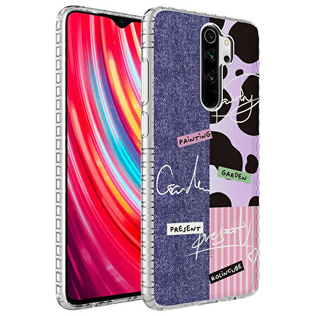 Smcase Xiaomi Redmi Note 8 Pro Kılıf Desenli Elegans Serisi Silikon