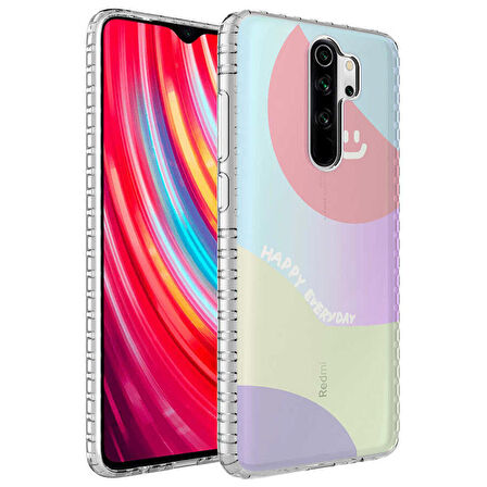 Smcase Xiaomi Redmi Note 8 Pro Kılıf Desenli Elegans Serisi Silikon