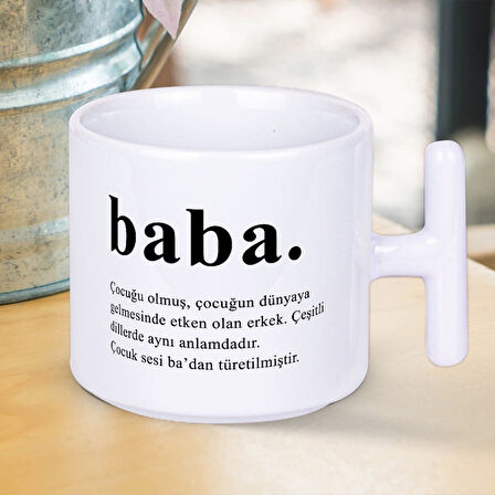 Baba Kelime Anlamı Baskılı T Kupa Bardak-1