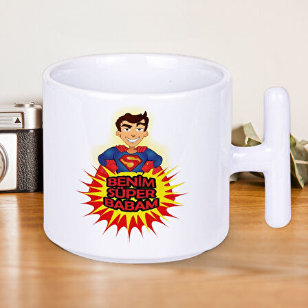 Benim Süper Babam Yazılı Babalar Gününe Özel Hediyelik T Kupa Bardak