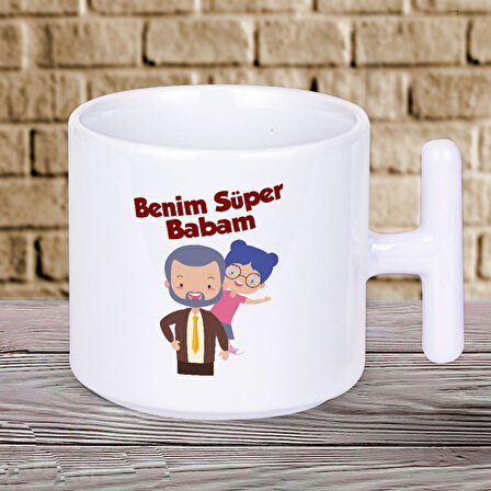 Benim Süper Babam Baskılı Babalar Gününe Özel Süper Babalara Hediyelik T Kupa Bardak