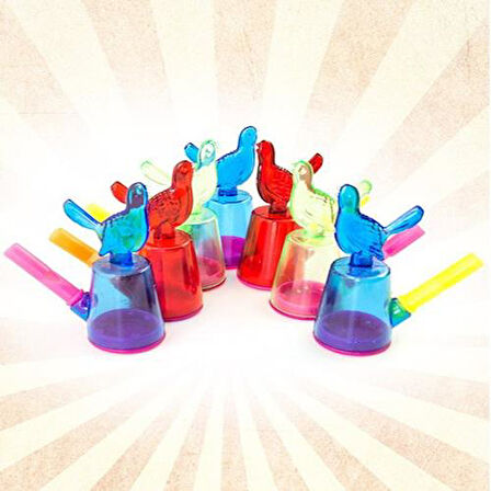 20 Adet Horoz Şeklinde Sulu Kanarya Düdük Oyuncak 