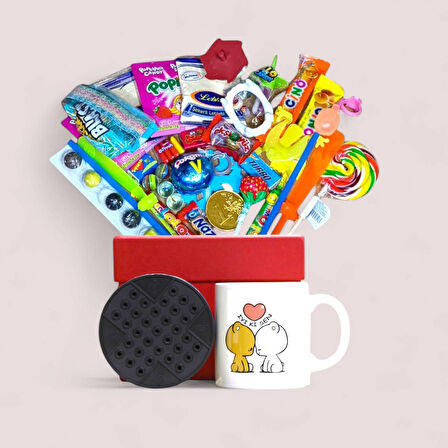 Dün Bugün Gibi! Kırmızı Hediye Kutusu ve İyi Ki Sen Baskılı Kupa Bardak