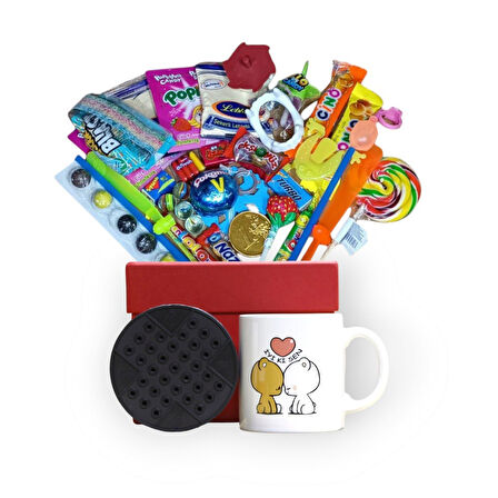 Dün Bugün Gibi! Kırmızı Hediye Kutusu ve İyi Ki Sen Baskılı Kupa Bardak