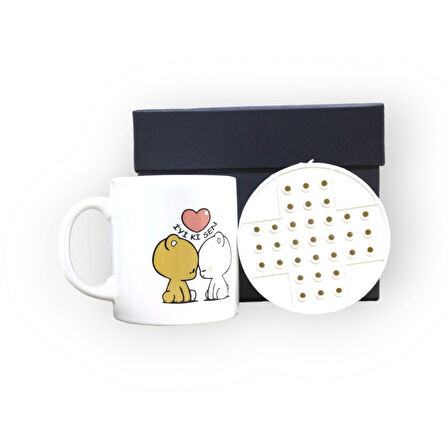 Geçmişin Büyüsüyle Dolu Özel Siyah Hediye Kutusu ve İyi Ki Sen Yazılı Kupa Bardak