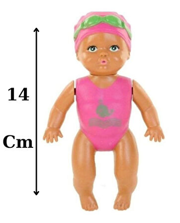 Kurmalı Yüzen Bebek Denizde Havuzda Banyoda Su Kovasında Kendisi Yüzen Bebek Kurmalı 14 Cm