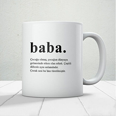 Baba Kelime Anlamı Baskılı Babalar Günü Kupa Bardak Kahve Kupa Bardak