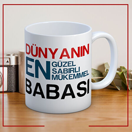 Dünyanın En Sabırlı Babası Babalar Günü Kupa Bardak Baskılı Kahve Kupa Bardak