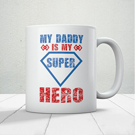 My Super Hero Baskılı Babalar Günü Kupa Bardak Kahve Kupa