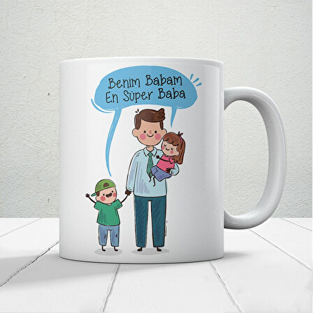 Benim Babam En Süper Baba Babalar Günü Kupa Bardak Baskılı Kahve Kupa Bardak