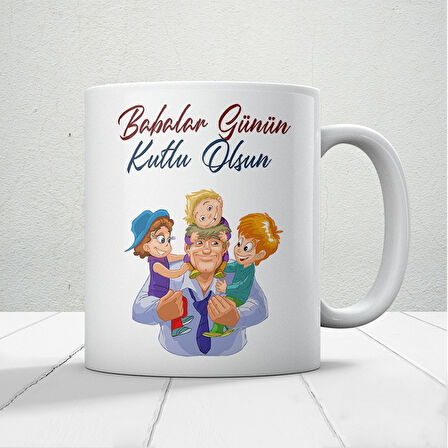 Babalar Günün Kutlu Olsun Baskılı Babalar Günü Kupa Bardak Kahve Kupa Bardak