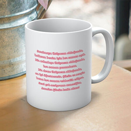 Annelerin Gönlünü Fetheden Tasarımlı Anneler Günü Hediyelik 1 Adet Kupa