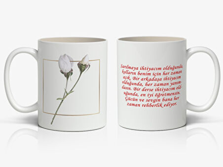 Anneye Sevginizi Anlatan-Anneye Özel Mesajlı 1 Adet Anneler Günü Hediyelik Kupa Mod1