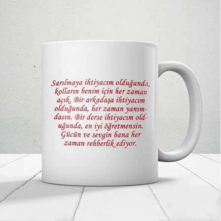 Anneye Sevginizi Anlatan-Anneye Özel Mesajlı 1 Adet Anneler Günü Hediyelik Kupa Mod1