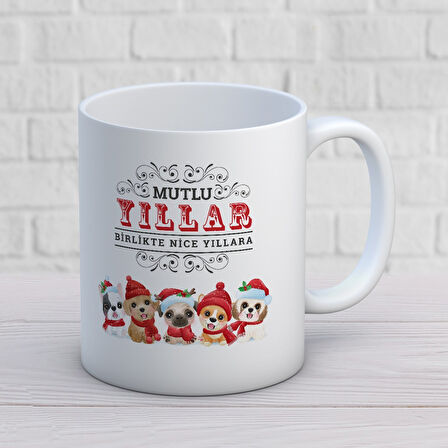 Birlikte Nice Yıllara Yazılı Yılbaşına Özel Hediyelik Kupa Bardak 