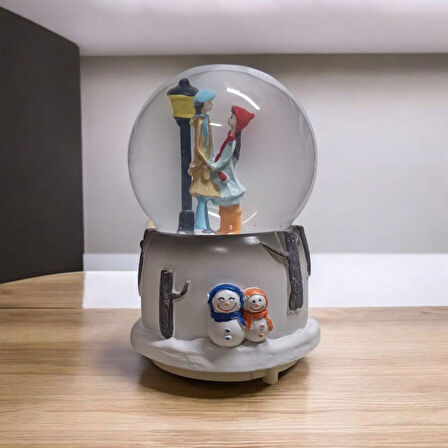 Renk Değiştiren Romantik Sevgili Kar Küresi