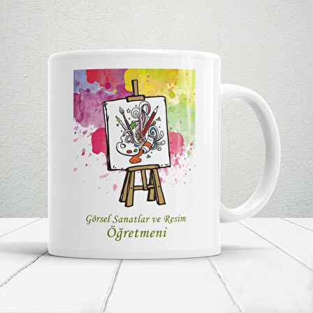 Görsel Sanatlar ve Resim Öğretmenlerine Özel Öğretmenler Günü Hediyelik Baskılı Kupa