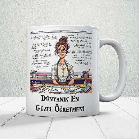 Dünyanın En Güzel Öğretmenine Özel Öğretmenler Günü Hediyelik Baskılı Kupa