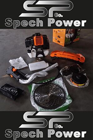 Spech Power U.S.A 11 Hp Tam Profesyonel Bronz Piston Benzinli Ot Çalı Çim Biçme Makinası Yan Tırpan