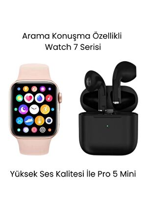 Watch 7 Serisi Akıllı Saat ve Pro 5 Mini Bluetooth Kulaklık