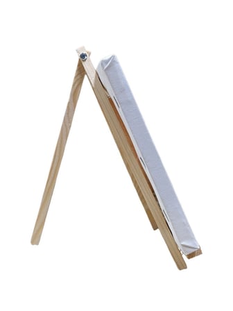 Saksıda Çiçek Tuval Boyama Aktivite Seti 19x19 Cm (Tuval, Şövale, Fırça ve 6 Renk Akrilik Boya Seti)