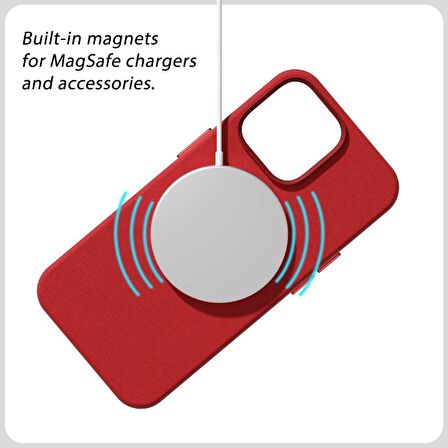 Smcase iPhone 14 Pro Max Kılıf Alphines Wiriless Destekli Suni Deri Kapak