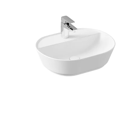 VitrA Geo 7428B001-0041 Oval Çanak Lavabo, 55 cm, Mat Beyaz