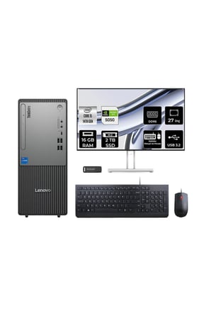 ThinkCentre Neo 50T G5 i5 14400 16GB 2TB SSD RTX5050/8GB FDOS Masaüstü Bilgisayar + 27"