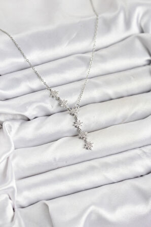 316L Çelik Zincir Gümüş Renk Kutup Yıldızı Model Kadın Kolye