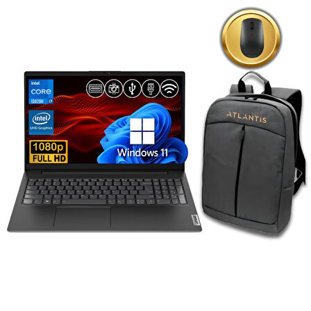 Lenovo V15  i7-13620H 8GB 512GB M.2 SSD 83A100QRTR ATL48  15.6" W11Pro Notebook & Mouse+Çanta