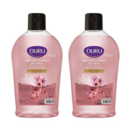 Duru Sıvı Sabun Organik İçerikli Kiraz Çiçeği 1500 ml x 2 adet
