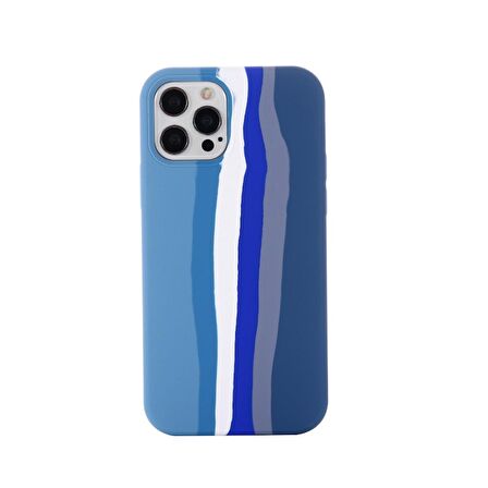 Smcase iPhone 14 Pro Max Kılıf Gökkuşağı Desenli Lansman Silikon 
