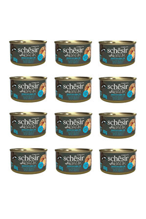 Schesir After Dark Parça Etli Tavuk ve Bıldırcın Yumurtalı Kedi Konserve 80 Gr. X 12 Adet