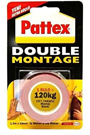 Pattex Double Type 120 KG. Montaj Bandı