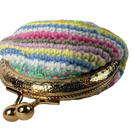 Uretti - Öznur 7392 1700 El Örgüsü Şerit Desen Mini Bozuk Para Cüzdanı