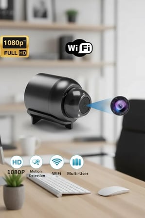 1080P HD WiFi Mini Kamera 120° Geniş Açı Gece Görüşü Manyetik 360° Döner TF Kart Destekli