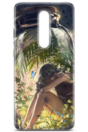 Xiaomi Mi 9t uyumlu Girls 27 TPU Silikon Kelebek ve Genç Kız