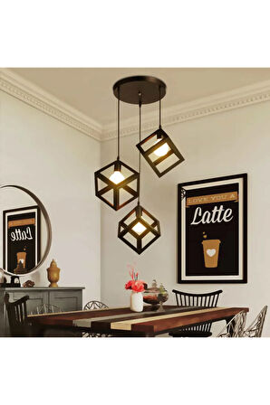 Rustik Retro Metal Küp Avize