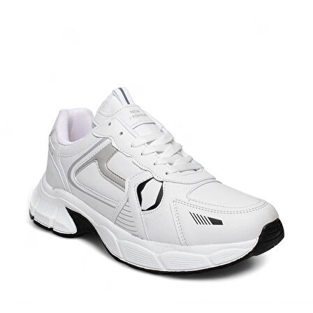 LAMBIRLENT 7450 Üniseks Snekaer Spor Ayakkabı BEYAZ_SİYAH