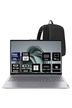 ThinkBook 16 G8 IAL Core Ultra 5 225U 16GB RAM 256GB SSD 16" WUXGA (1920x1200) 60Hz IPS Win11 Pro 21SK007VTXP307 Gaming Laptop + PER4 Çanta