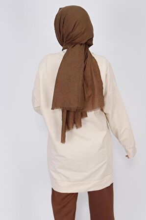 Zincir Kolye Detaylı 2 İp Kumaş Sweatshirt