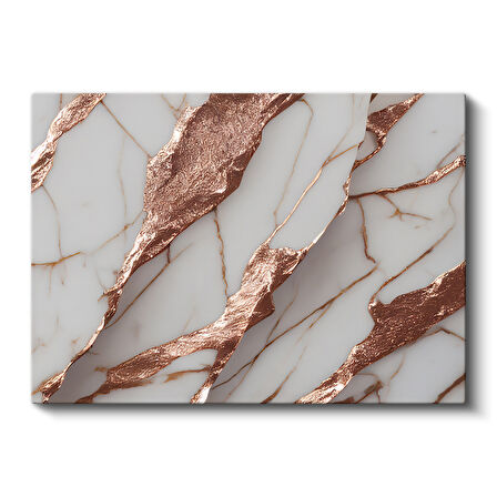 Rose Gold Mermer Desen Dekoratif Kanvas Tablo