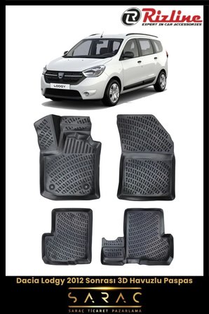 Rizline Dacia Lodgy 2018 Model 3D Havuzlu Paspas