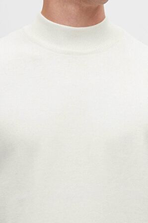 D'S Damat Regular Fit Ekru Pamuk Karışımlı Yarım Balıkçı Triko Kazak 5HF06ORT16275