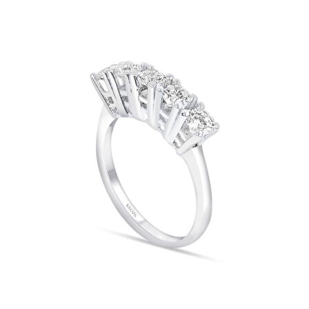 G Renk 0.75 Karat Pırlanta Beştaş Yüzük