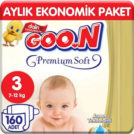 Goon Premium Soft 3 Numara 160'lı Bel Bantlı Bez