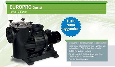 Santem-Dab Europro 1250T, 12,5Hp-9,2Kw Trifaze Havuz Pompası