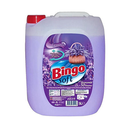 Bingo Soft Yumuşatıcı 5 lt Gülpembe ve Lavanta 2 li Karma Paket 